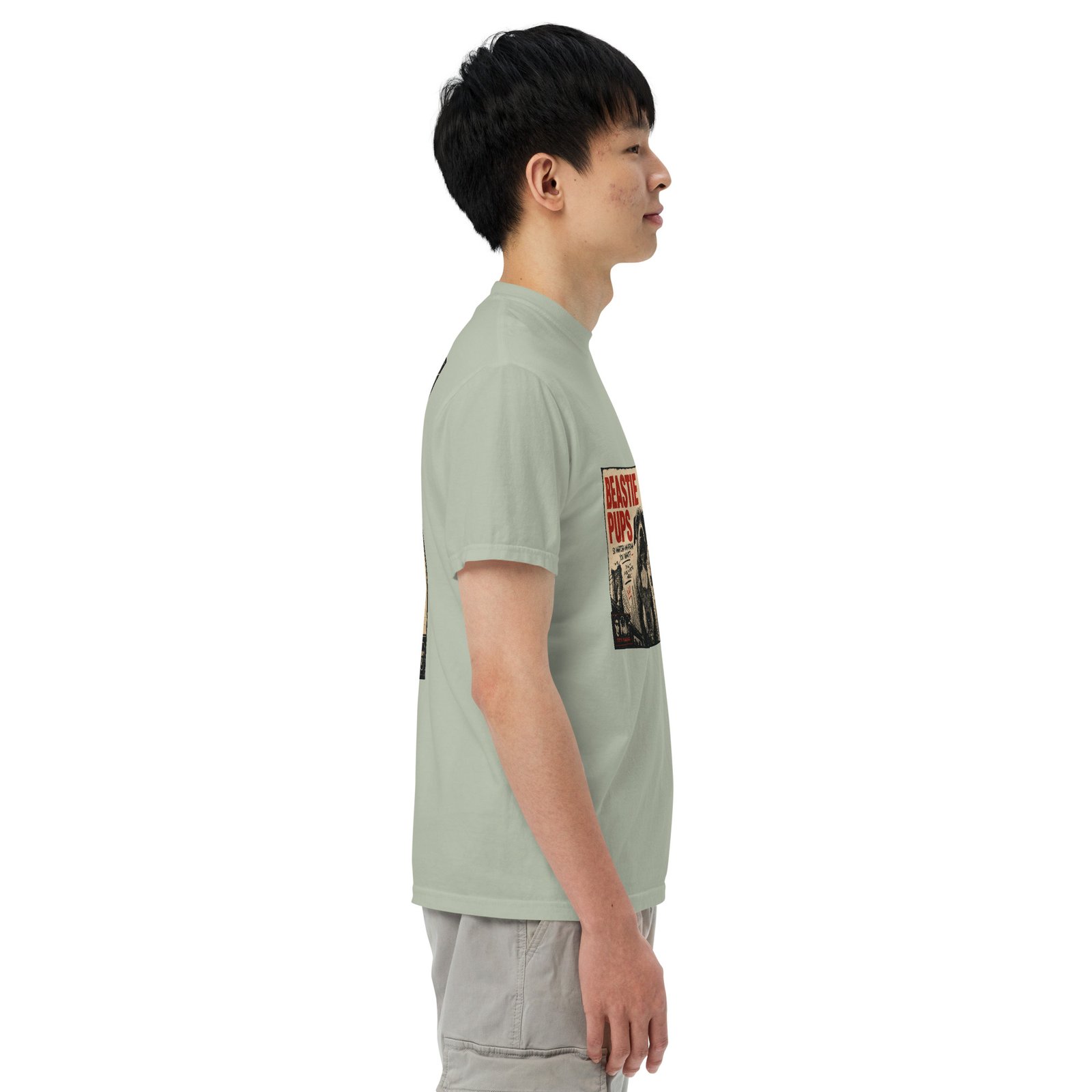Beastie Pups “Licensed to Sniff” Tour ’94 – Front & Back Organic Oversized High Neck T-Shirt - Image 79