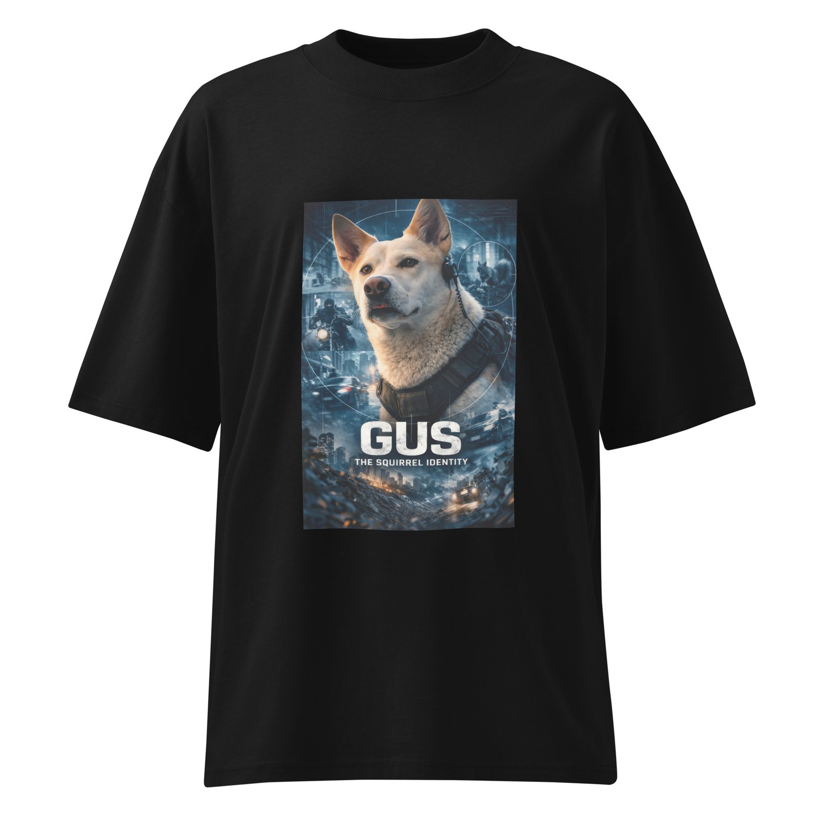 GUS: The Squirrel Identity – Organic Oversized High Neck T-Shirt - Image 8