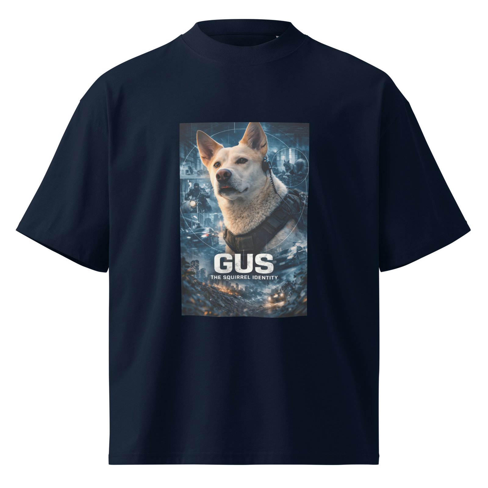 GUS: The Squirrel Identity – Organic Oversized High Neck T-Shirt - Image 4