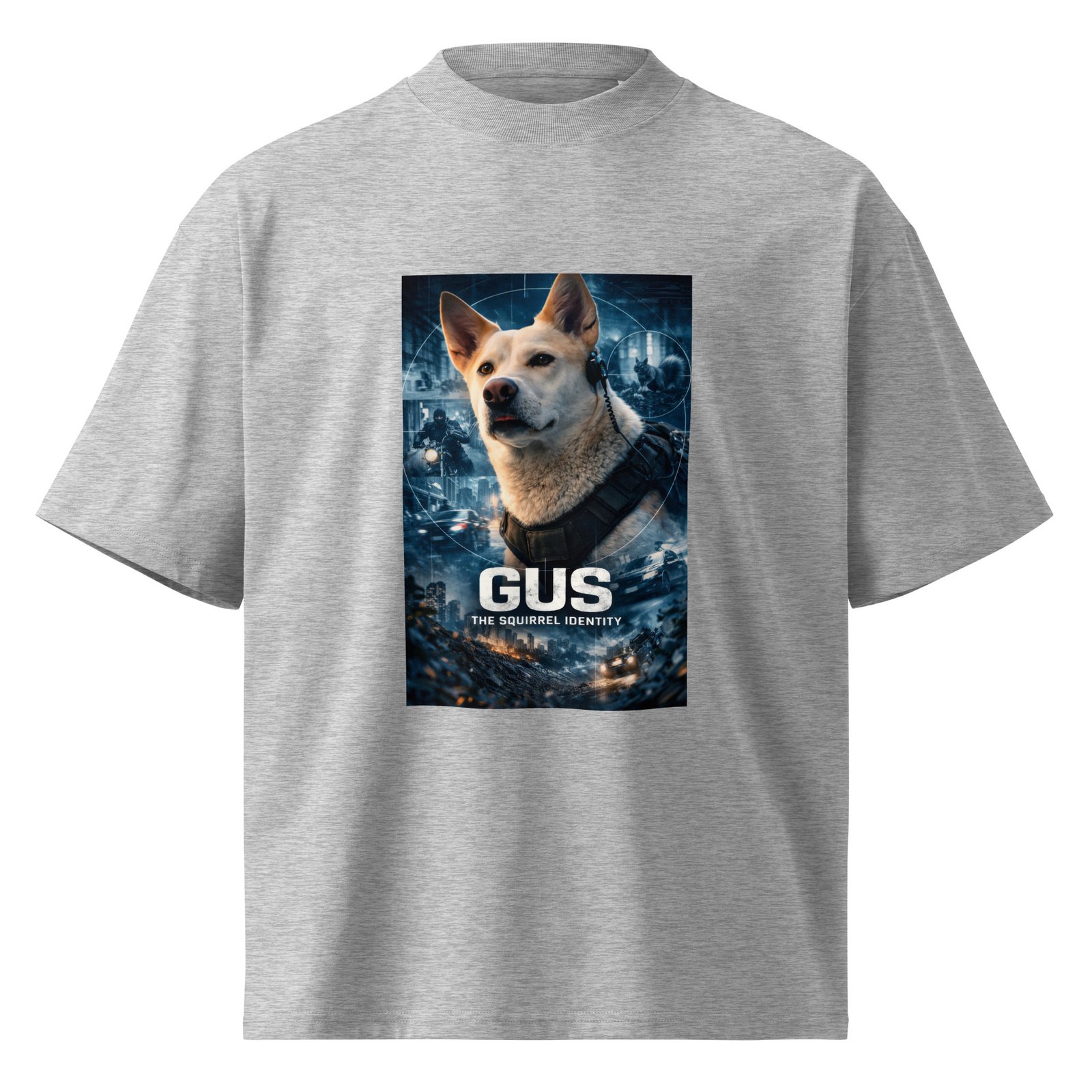 GUS: The Squirrel Identity – Organic Oversized High Neck T-Shirt - Image 2