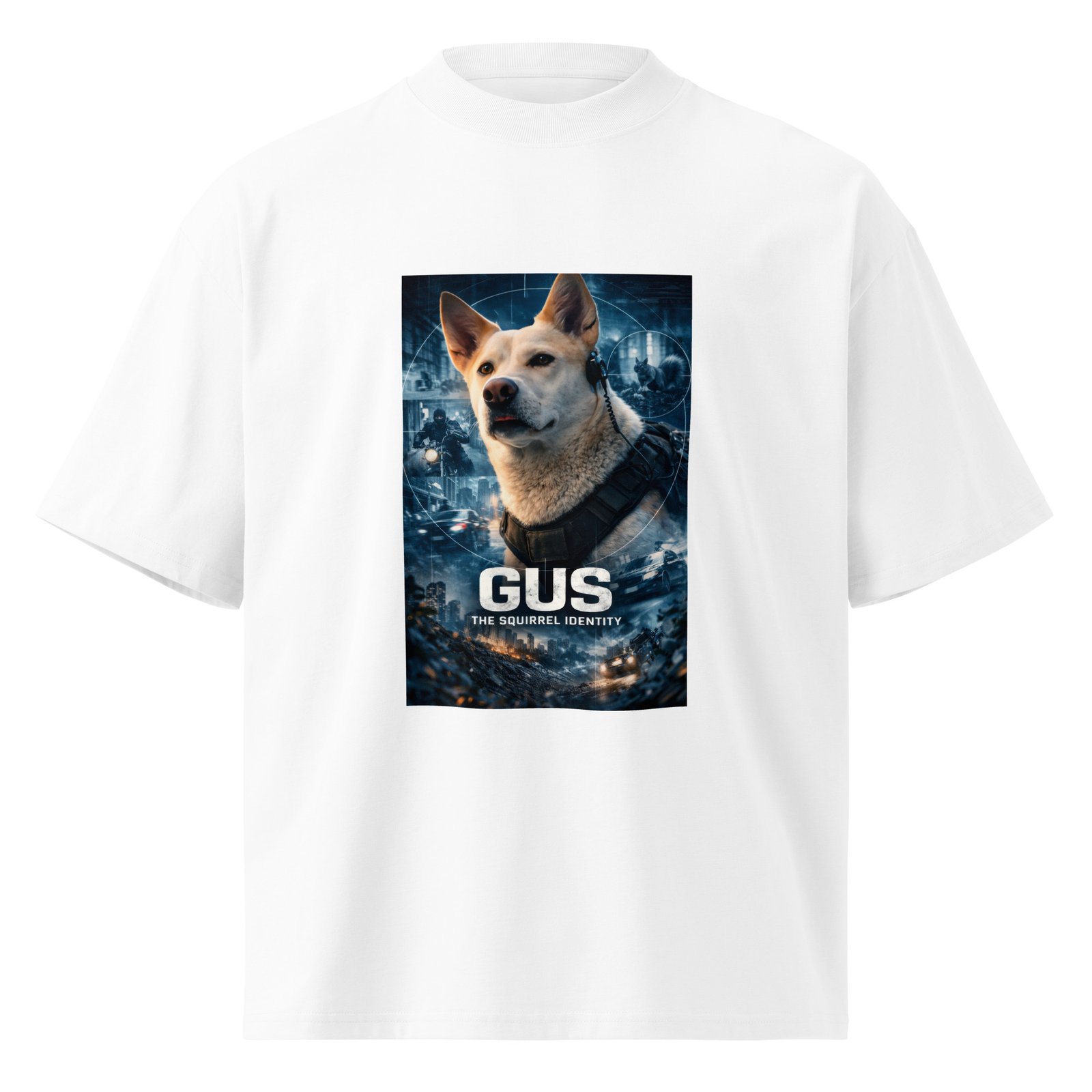 GUS: The Squirrel Identity – Organic Oversized High Neck T-Shirt - Image 3