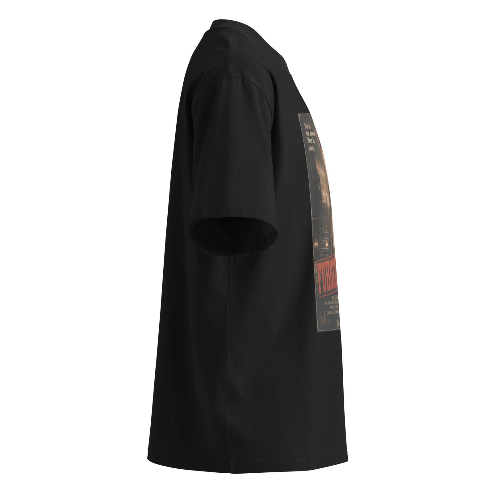 Fuhgeddaboudit – Gus Mob Boss Organic Oversized High Neck T-Shirt - Image 7
